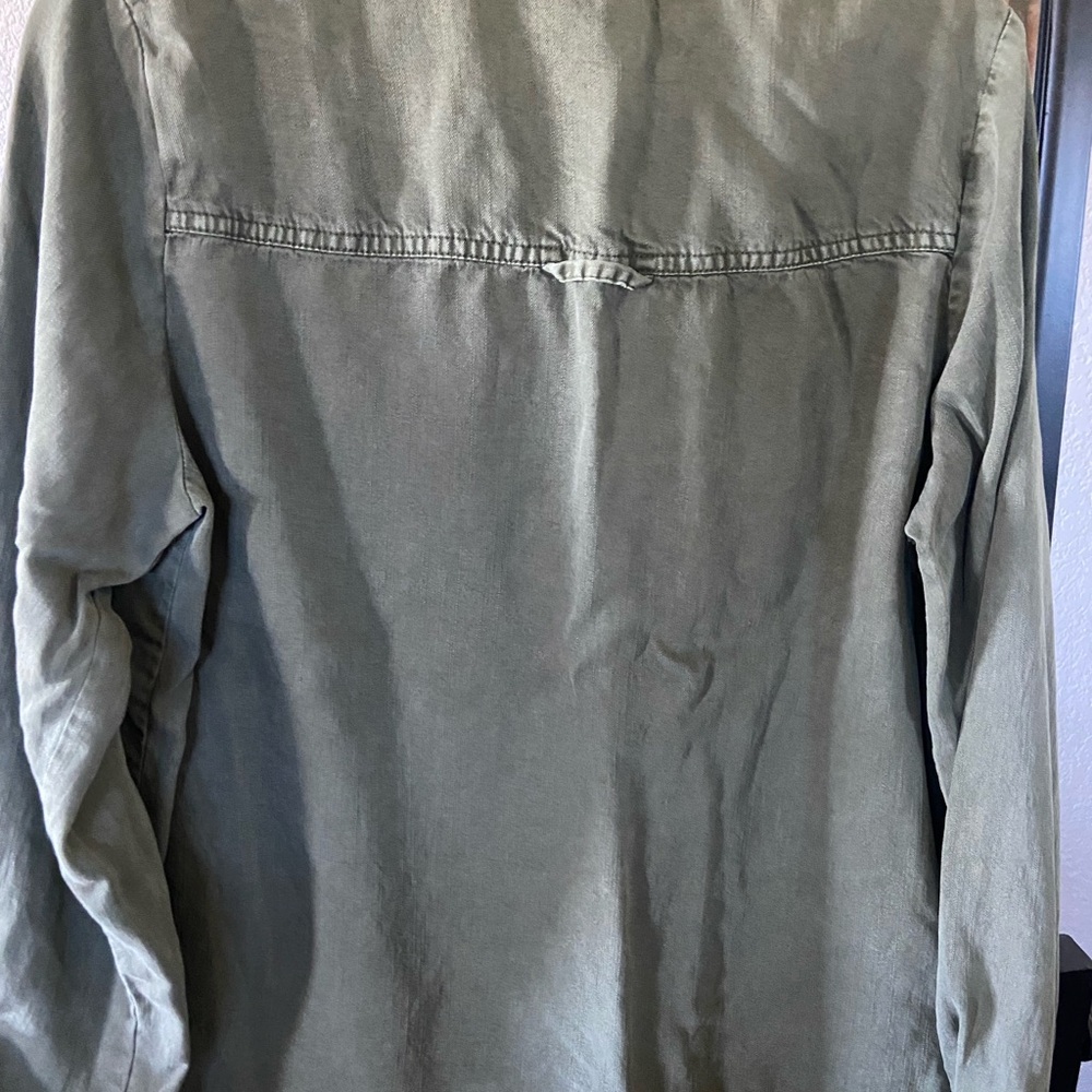 Olive Button Down Women's Shirt - Picture 8 of 10